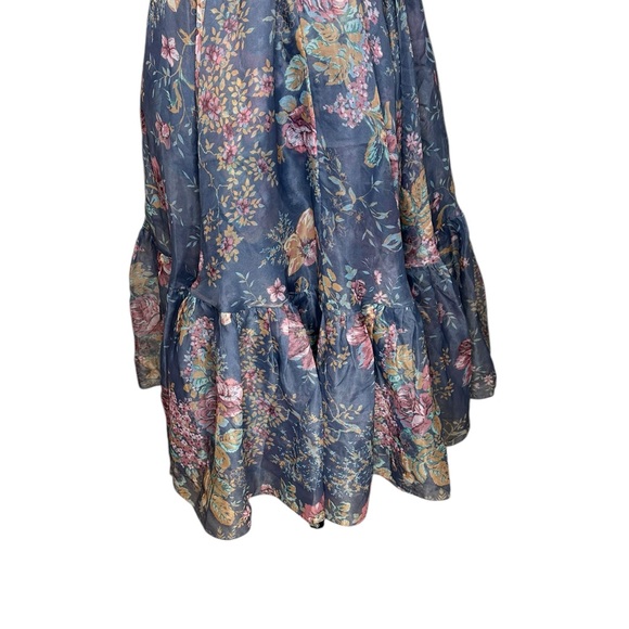 Selkie Printed Romance Novel Princess Puffy Off the Shoulder Floral Maxi Gown| S - Picture 10 of 13